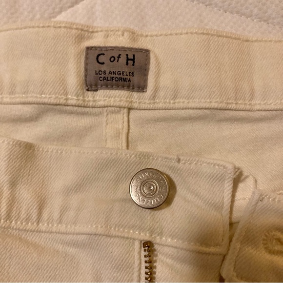 Citizens of Humanity Rocket Crop Highrise Skinny | Size 32 | Cream | Distressed - Picture 5 of 11